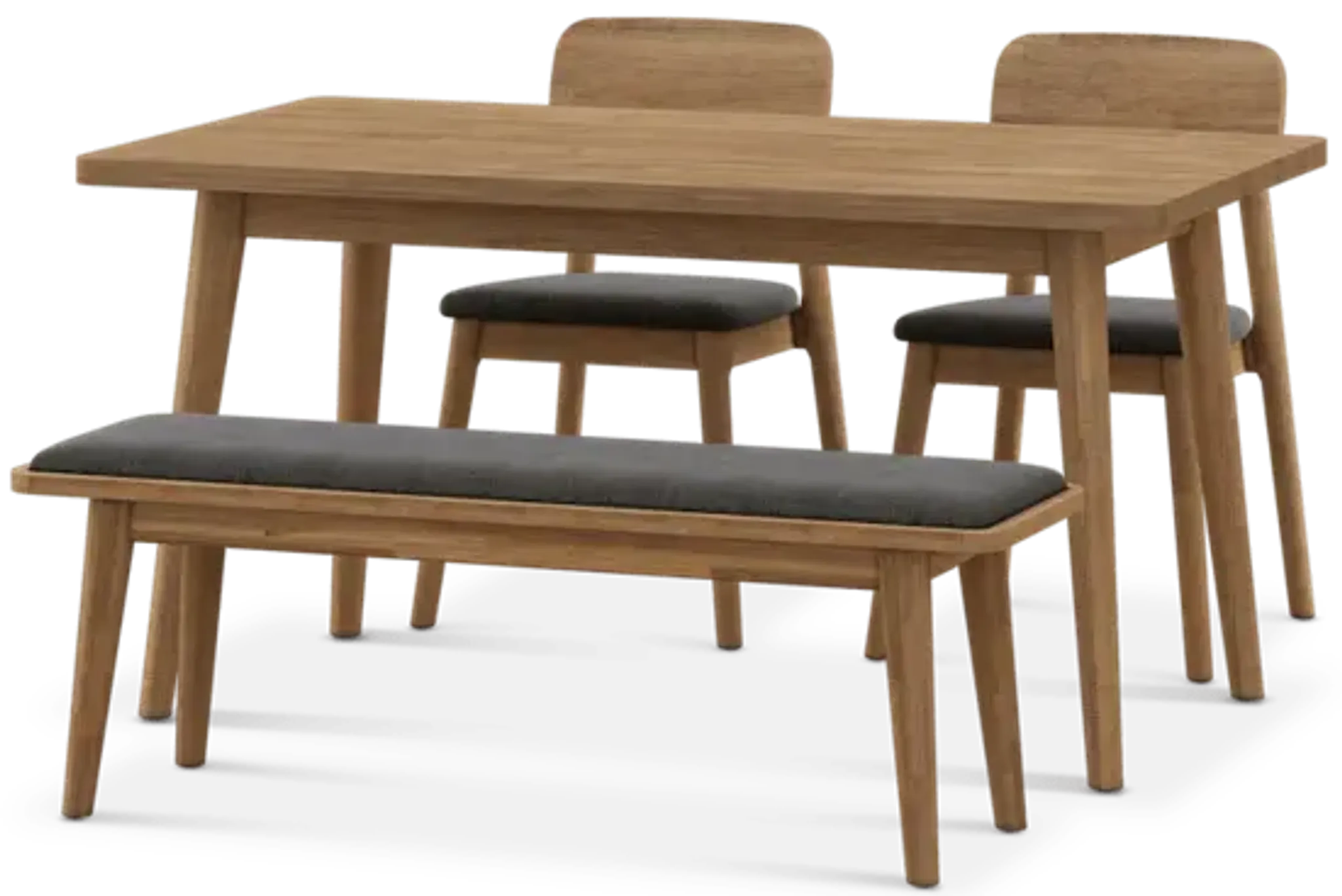 Seb Dining Table Table 59 1 With 2 Fabric Chairs And 51 2 Bench ...