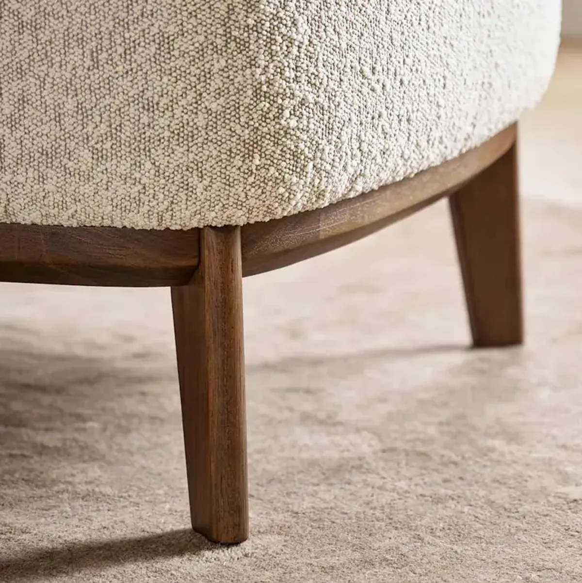 Avery Performance Bouclé Armchair with Ottoman