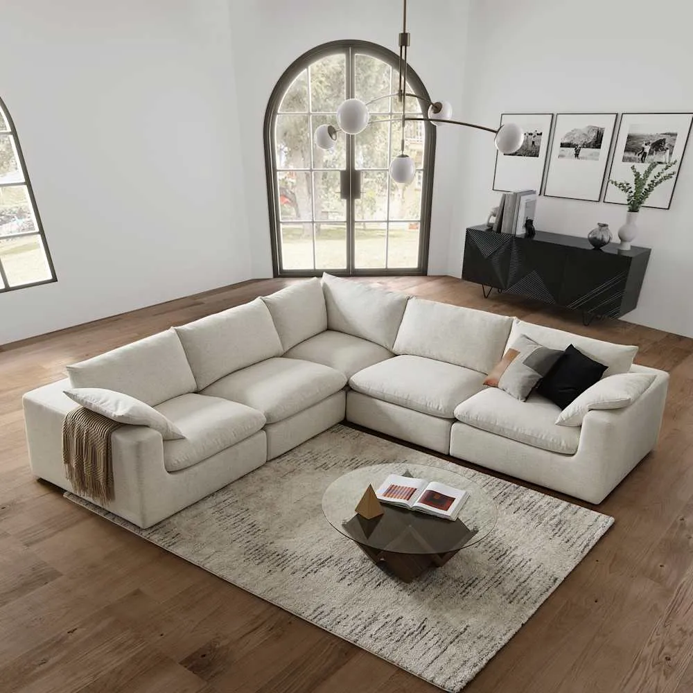 Dawson L-Shape Sectional Sofa with Ottoman