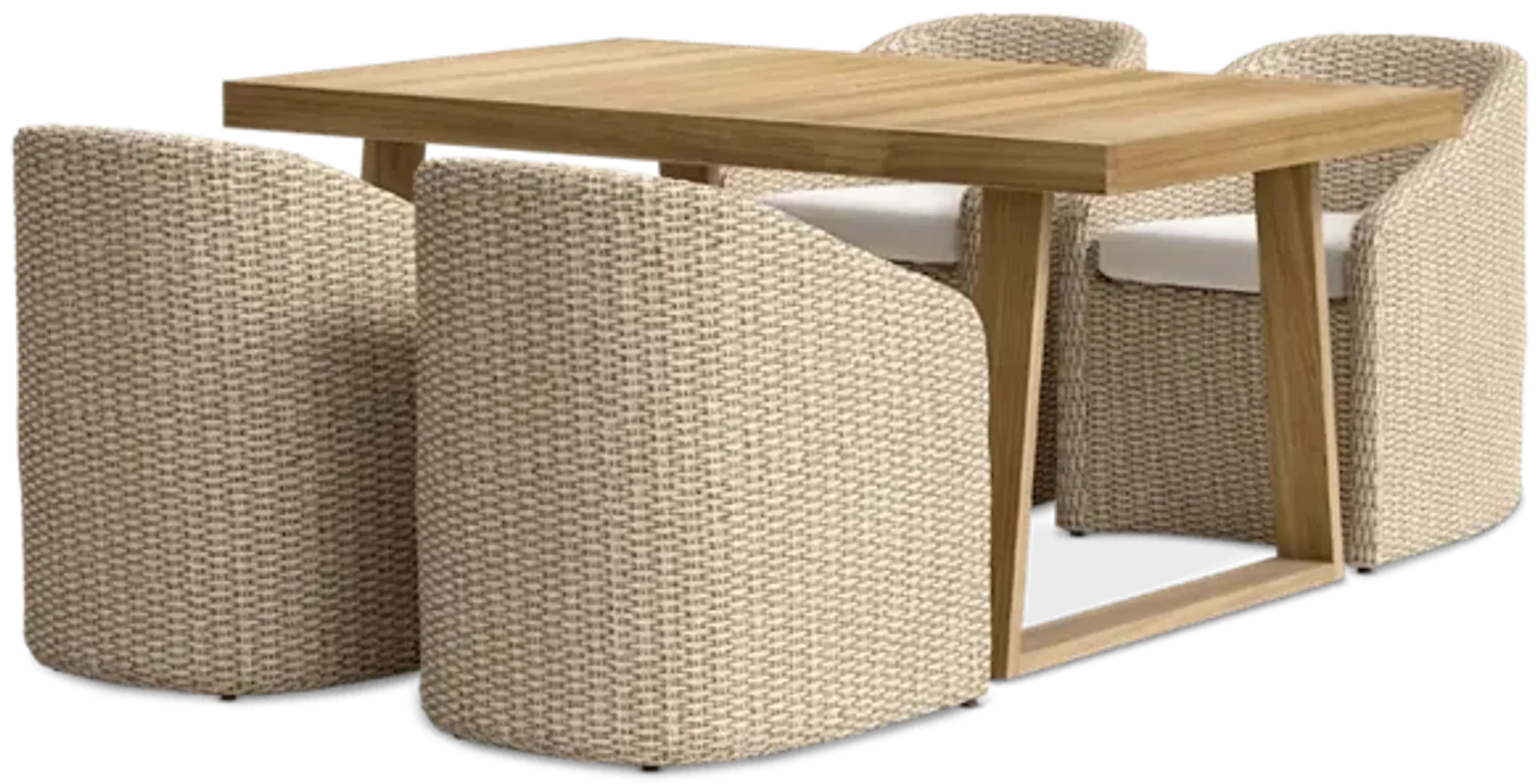 Rio Outdoor Teak Dining Table With Lorna Dining Chairs Set Castlery ...