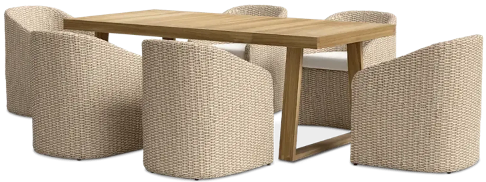 Rio Outdoor Teak Dining Table With Lorna Dining Chairs Set Castlery ...