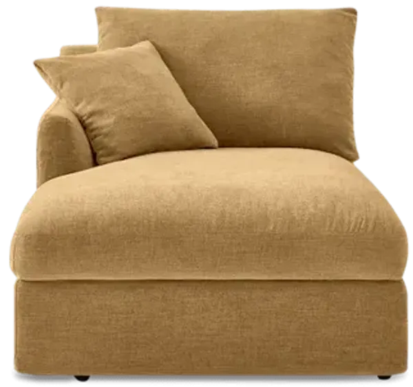 Agnes Slipcover Storage Left Chaise, (Sadie) Mustard Brown