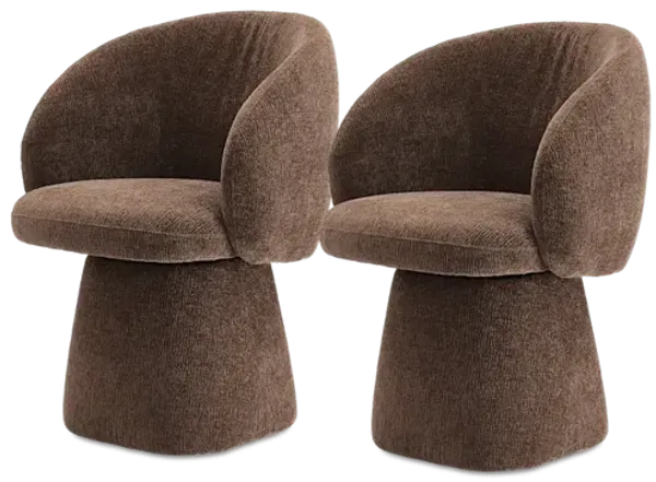 Cassidy Swivel Chair Set of 2, Performance Vermont Chocolate