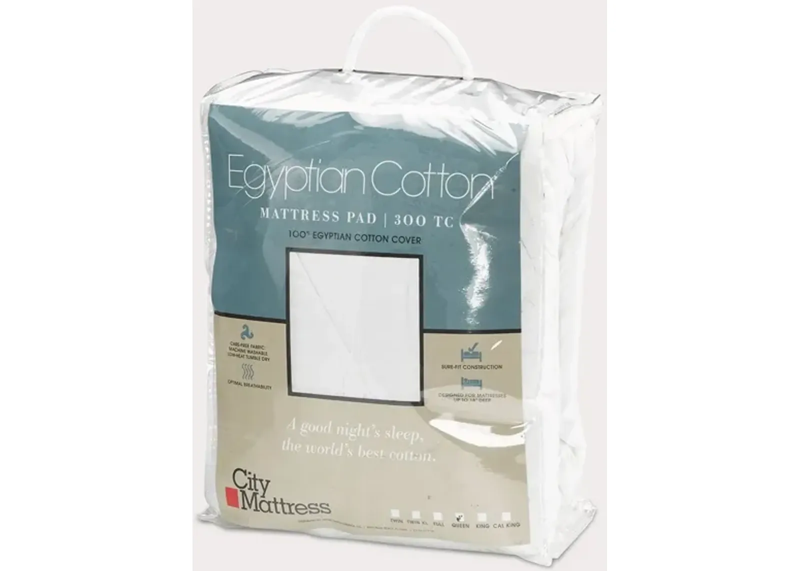 City Mattress Egyptian Cotton Mattress Pad - Twin