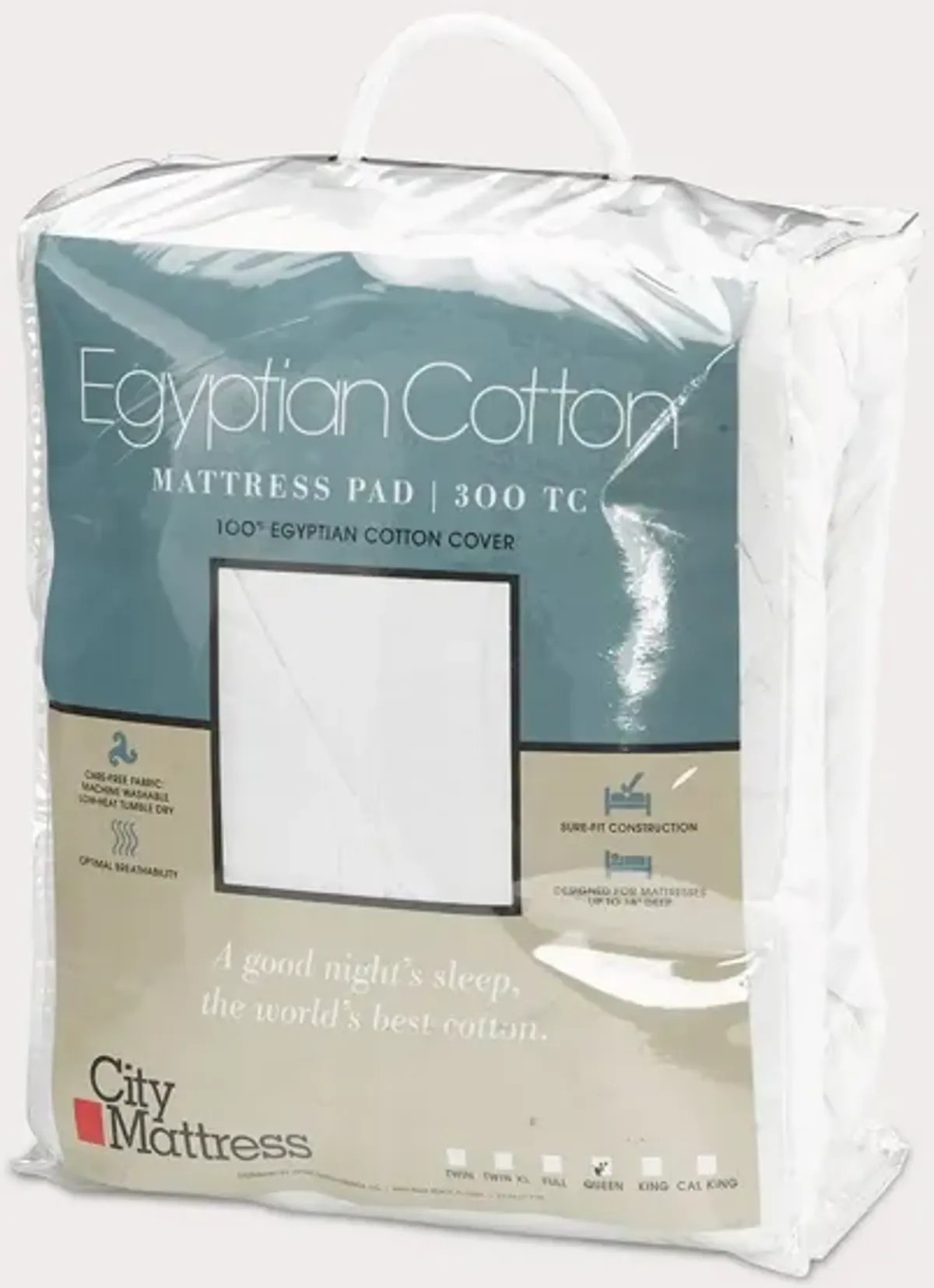 City Mattress Egyptian Cotton Mattress Pad - Twin