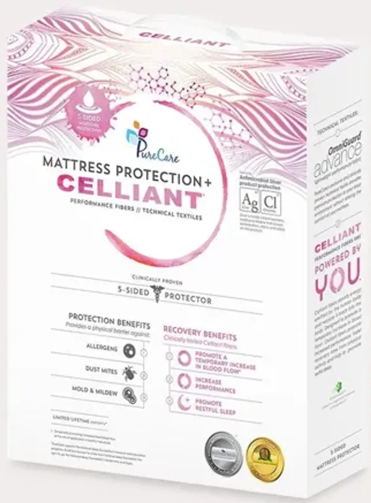 PureCare Celliant 5-Sided Mattress Protector - Twin XL