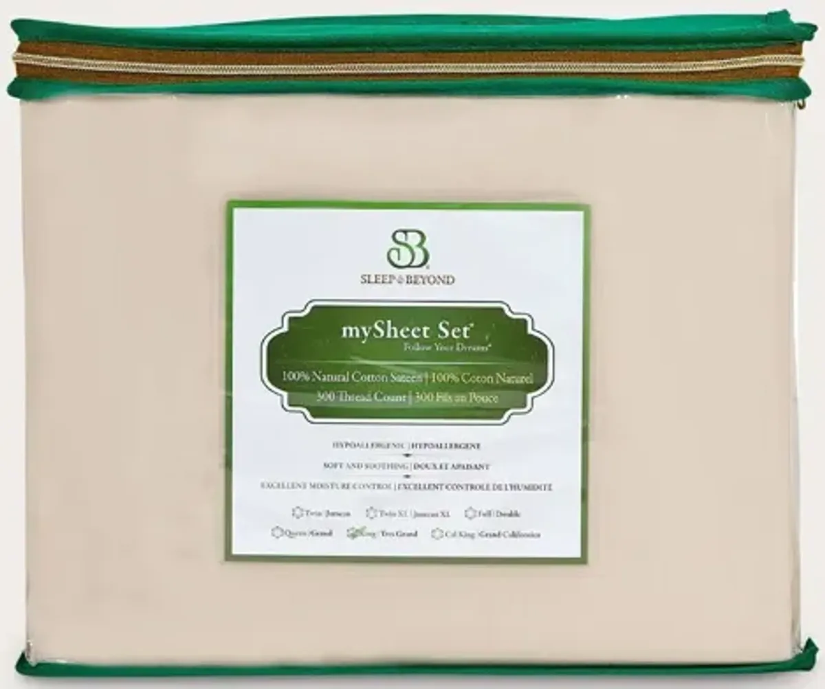 Sleep & Beyond mySheet® Natural Cotton Sheet Set - King