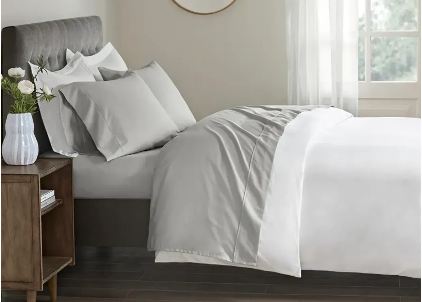 Beautyrest Wrinkle Resistant Cotton Sateen Sheet Set - White - King