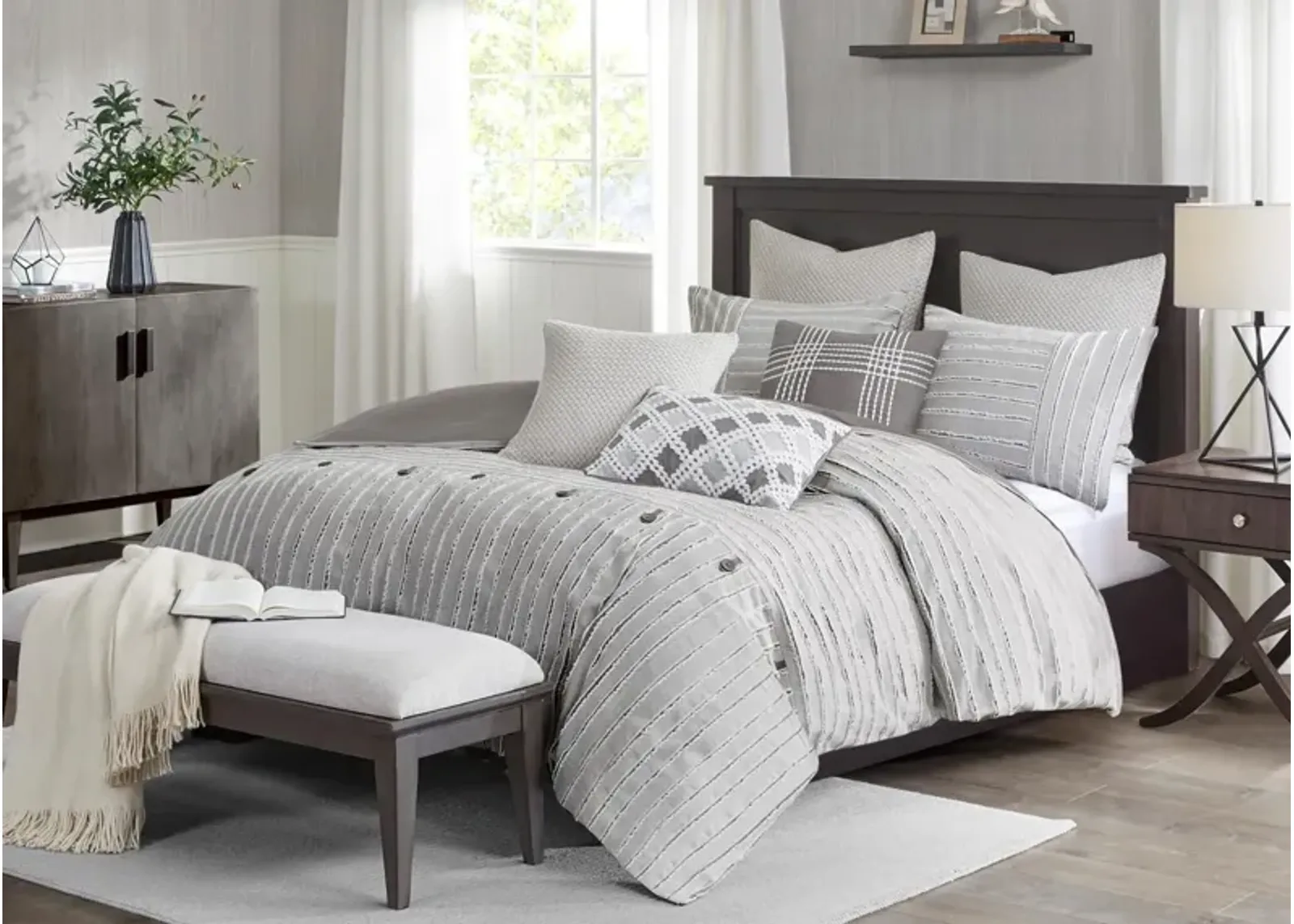 Madison Park Signature Essence Cotton Clip Jacquard Comforter Set