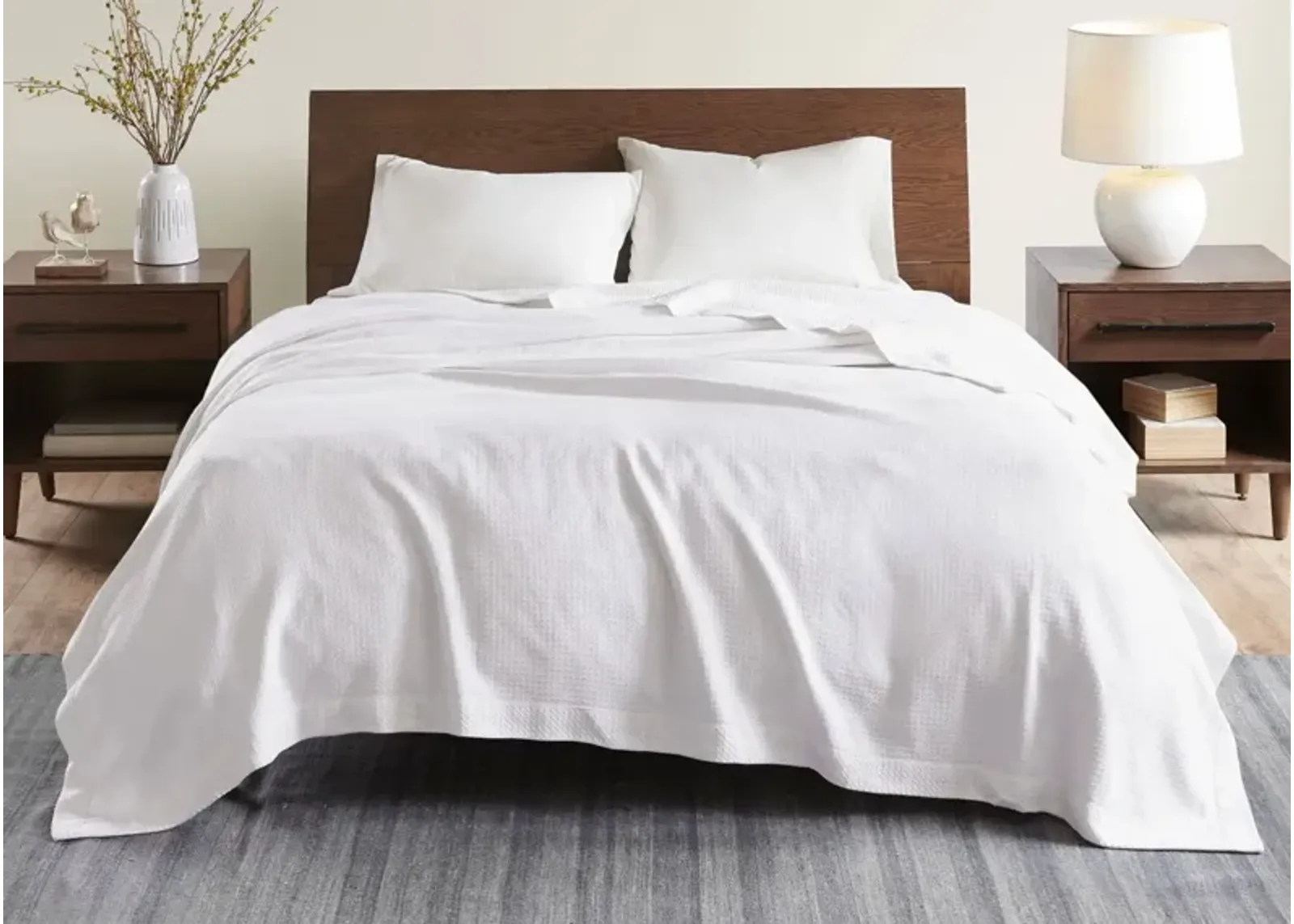 Madison Park Certified Egyptian Cotton Blanket - White - Queen