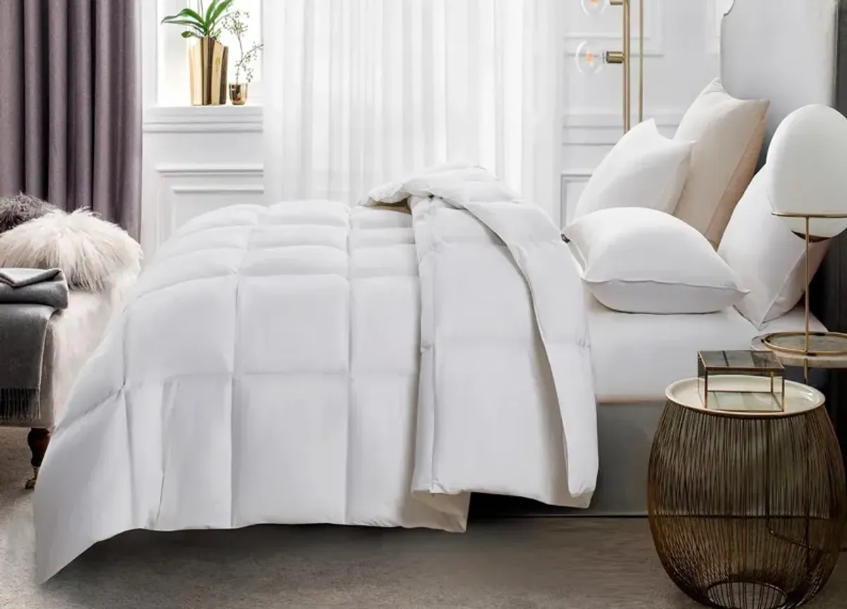 Serta Light Warmth White Goose Feather and Down Fiber Comforter - Twin