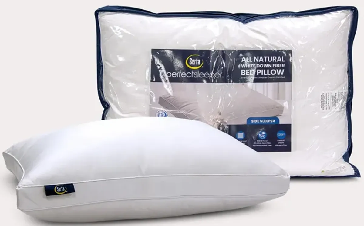 Serta White Down Fiber Side Sleeper Pillow - King