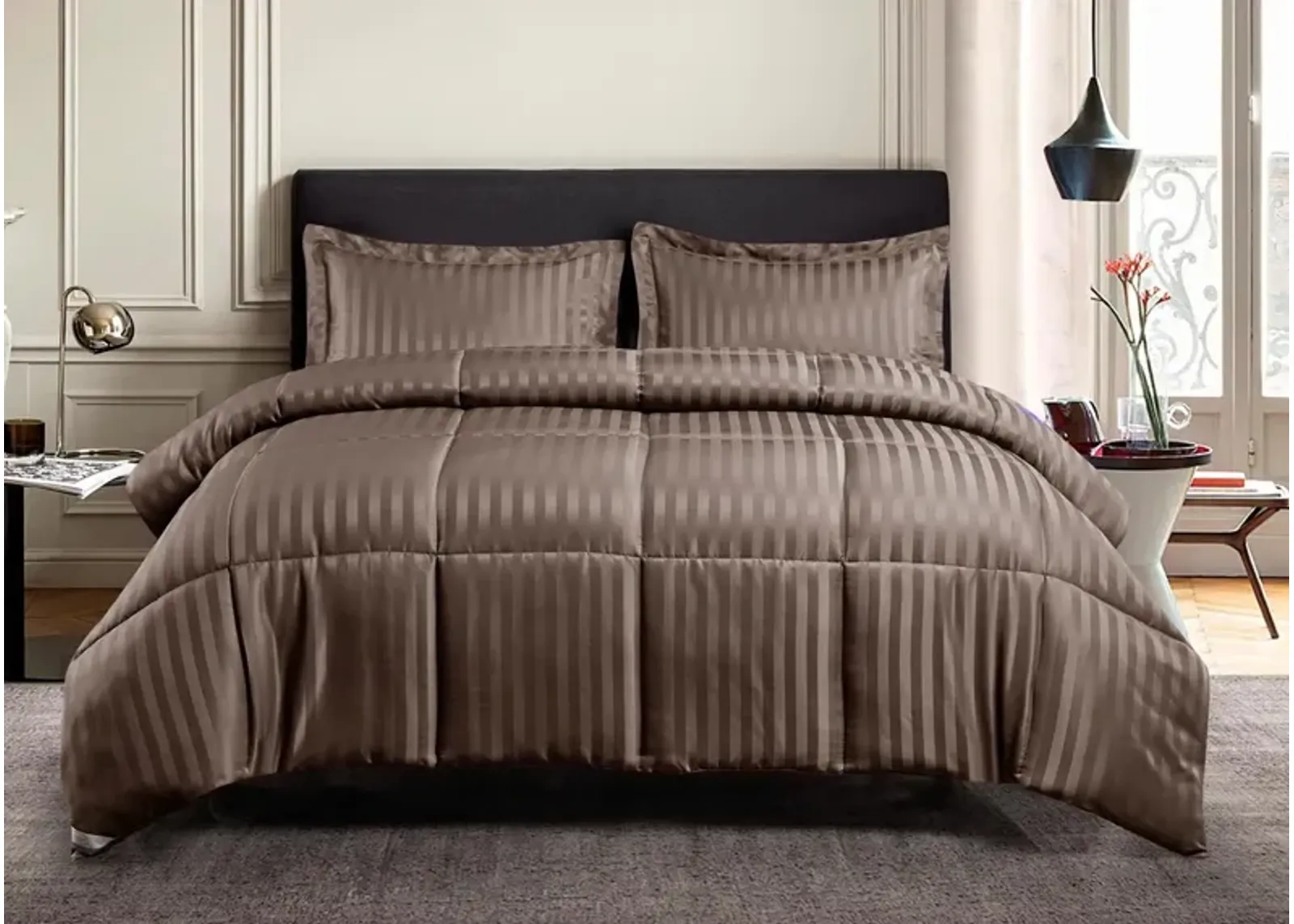 Kathy Ireland Home Kathy Ireland Reversible Down Alternative Comforter Set - Platinum - Twin