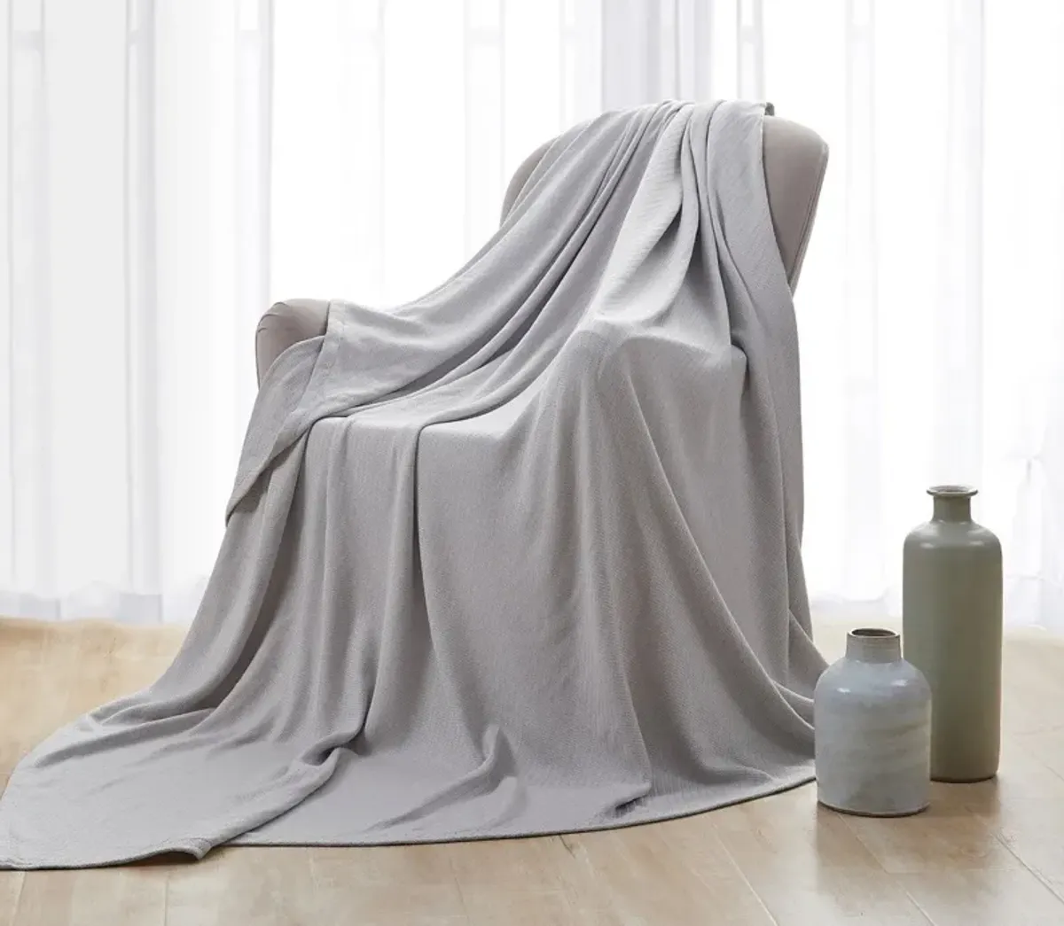 Hotel Grand Luxurious Thermal Cotton Blanket - Grand Taupe - Queen