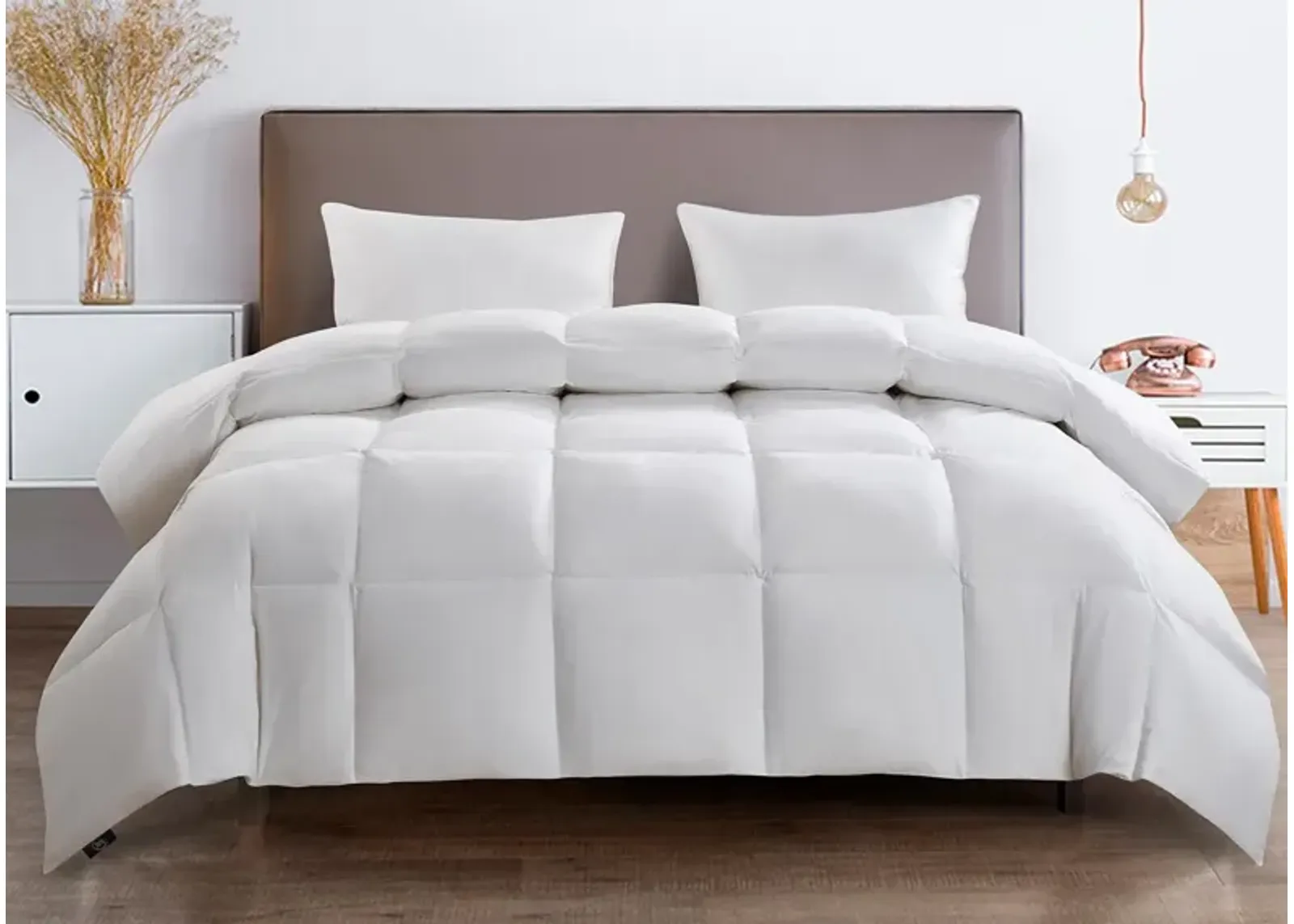 Serta Extra Warmth White Goose Feather and Down Fiber Comforter - Twin