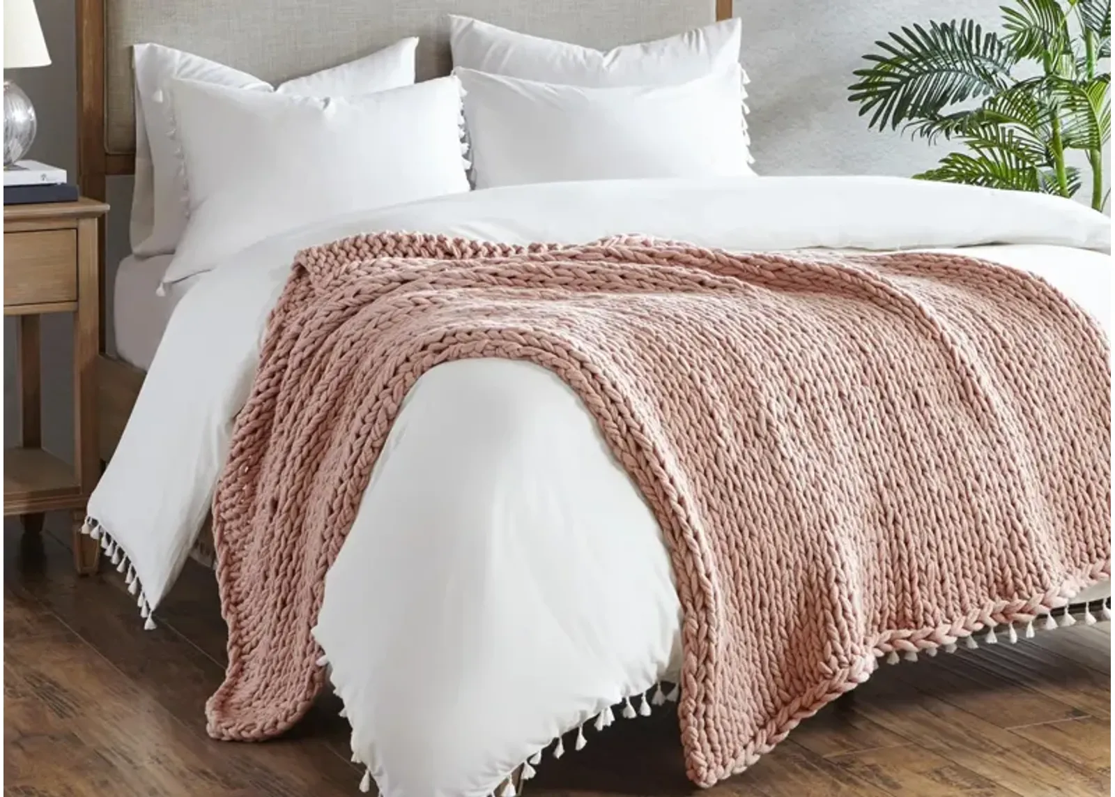 Madison Park Handmade Chunky Double-Knit Throw Blanket Handcrafted