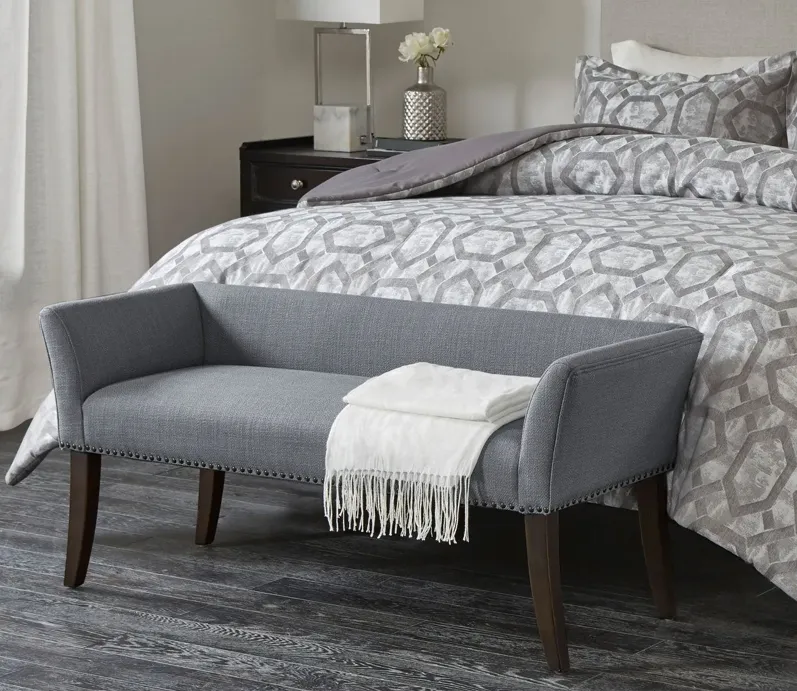 Madison Park Welburn Upholstered Accent Bench - Welburn Slate Blue