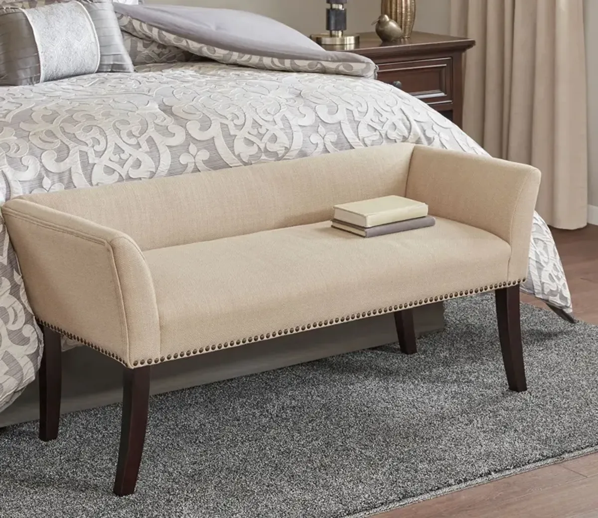 Madison Park Welburn Upholstered Accent Bench - Welburn Grey