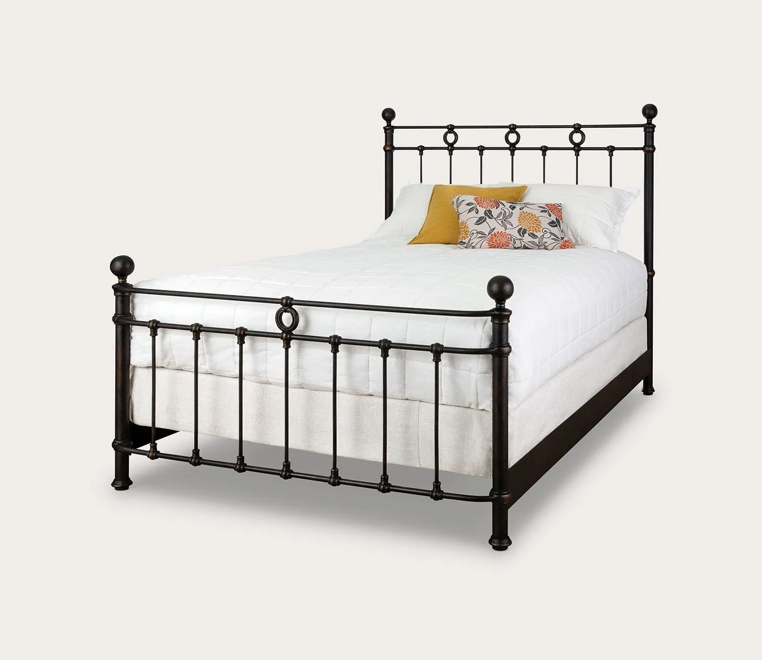 Wesley Allen Latif Iron Bed with Metal Profile Frame Handcrafted - Queen