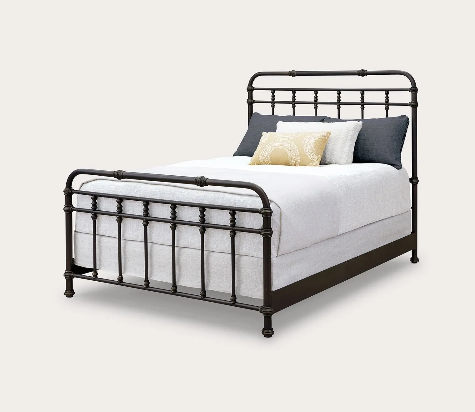 Wesley Allen Laredo Iron Bed with Metal Profile Frame Handcrafted - Queen