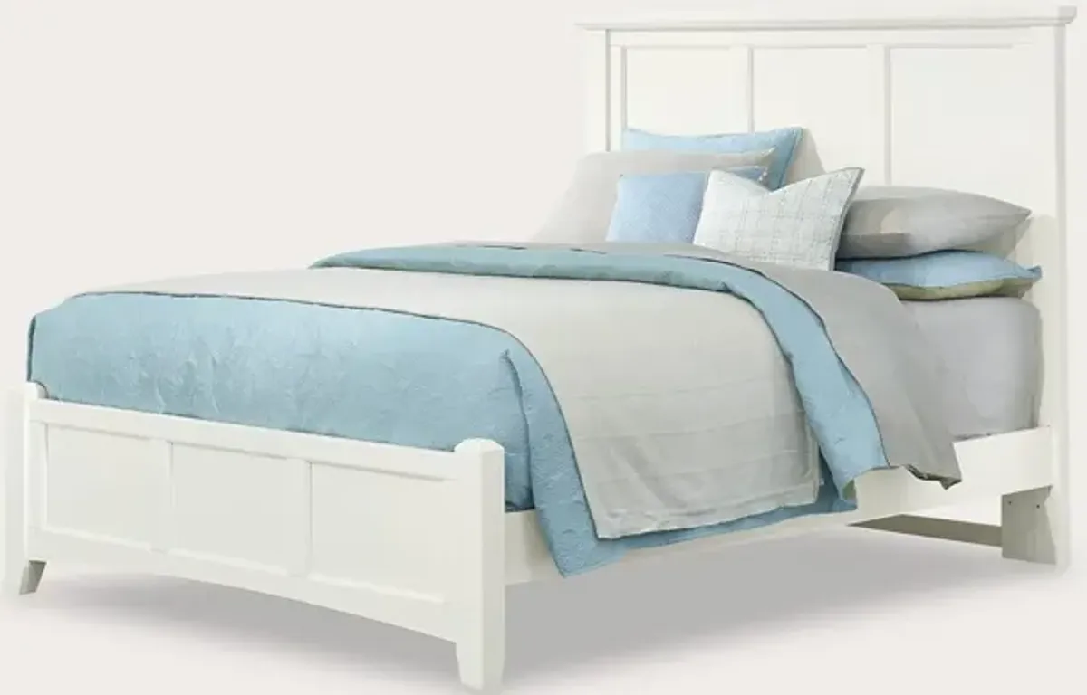 Vaughan Bassett Bonanza Mansion White Low Profile Panel Bed Handcrafted - Queen