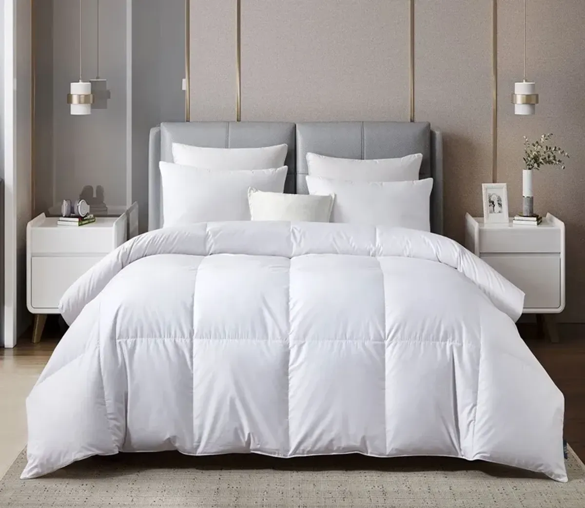 Serta 400TC Cotton Sateen All Season European White Goose Down Comforter - Twin