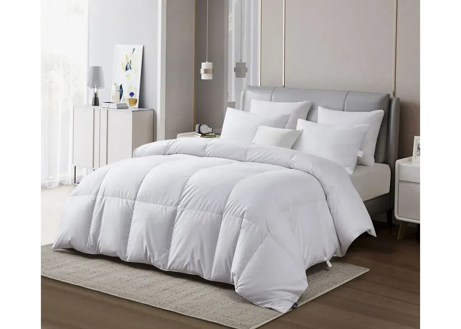 Serta 400TC Cotton Sateen All Season European White Goose Down Comforter - Twin