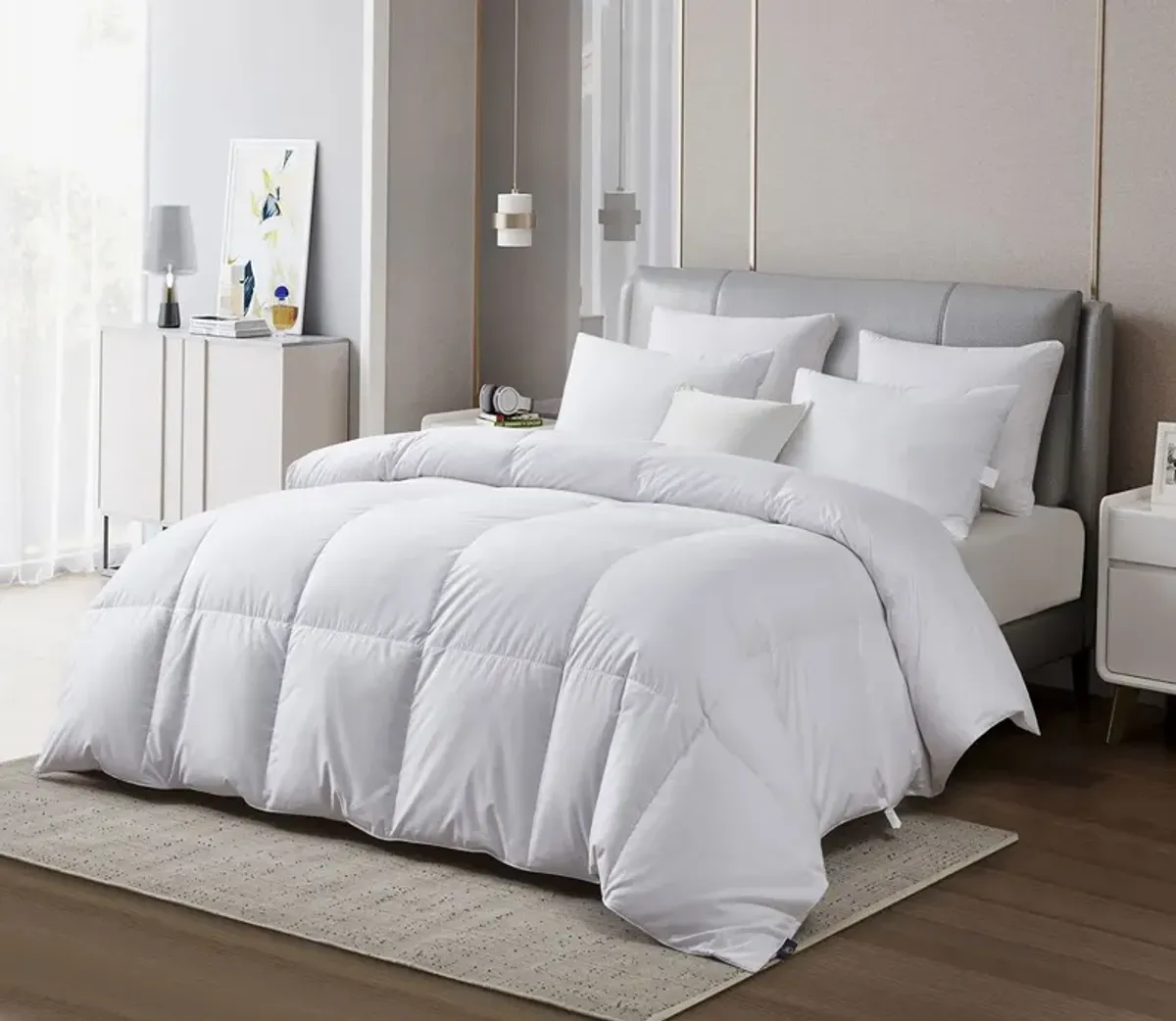 Serta 400TC Cotton Sateen All Season European White Goose Down Comforter - Twin