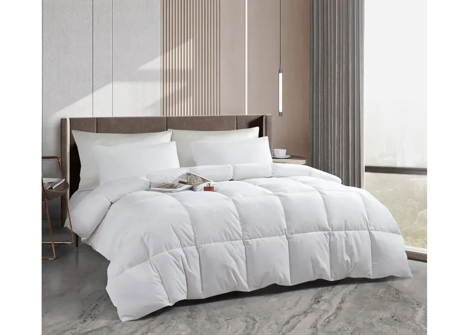 Serta Tencel All Season White Feather and Down Comforter - Twin