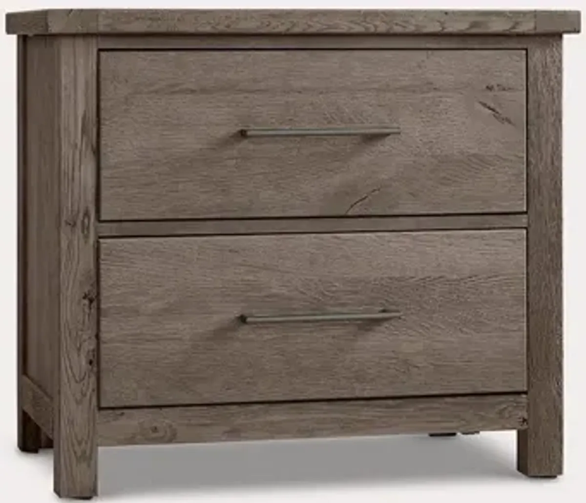 Vaughan Bassett Dovetail Mystic Grey 2-Drawer Wood Nightstand Handcrafted