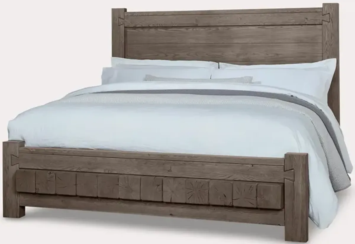 Vaughan Bassett Dovetail Mystic Grey Wood Poster Bed - Queen