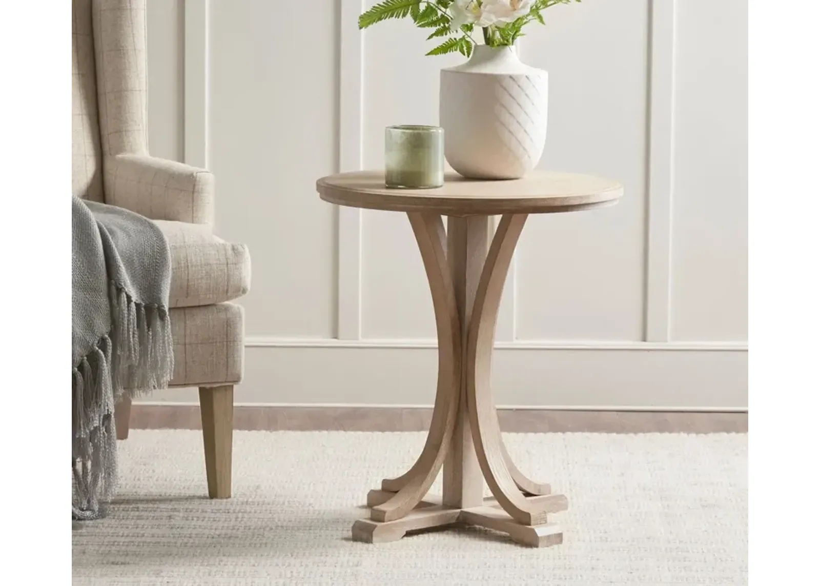 Martha Stewart Fatima Round Wood Accent Table