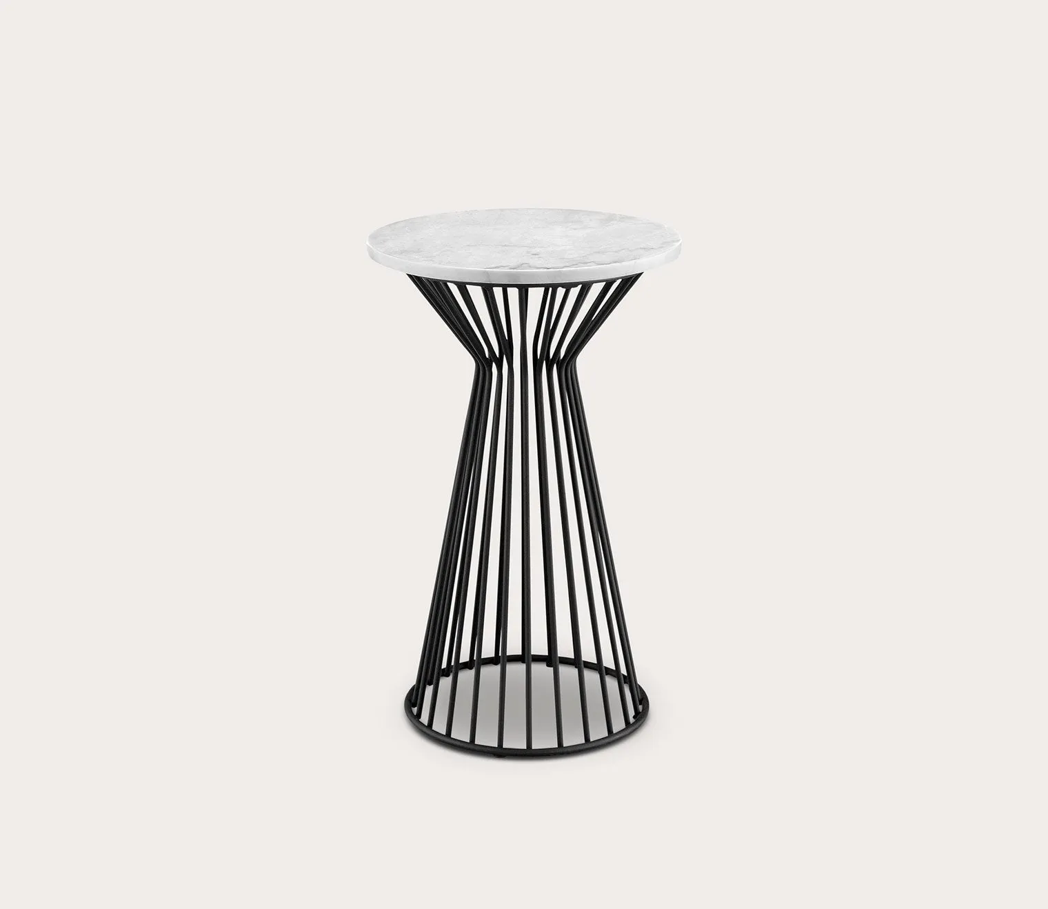 Madison Park Marbury White Marble Pedestal Accent Table