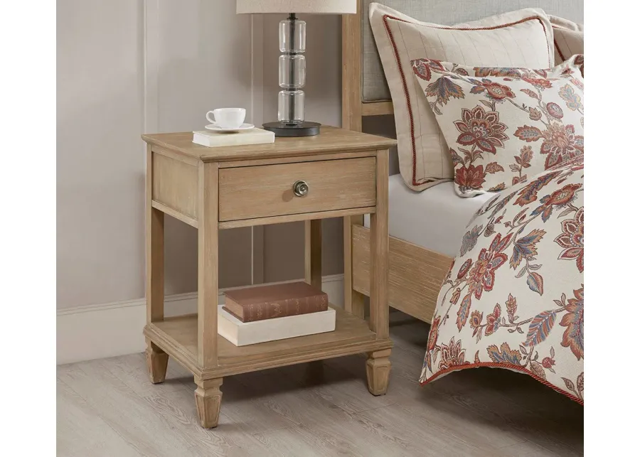 Madison Park Signature Victoria Wood 1-Drawer Bedside Table