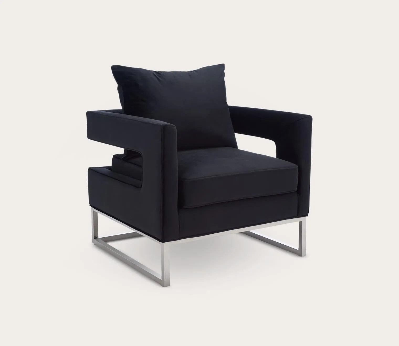 Safavieh Olivya Black Velvet Upholstered Club Chair