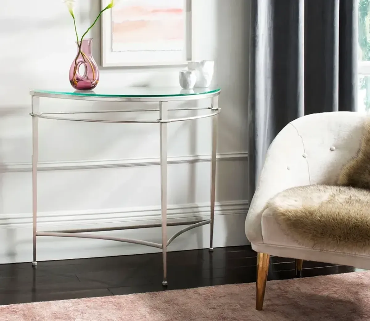 Safavieh Baur Glass Top Metal Console Table - Antique Gold