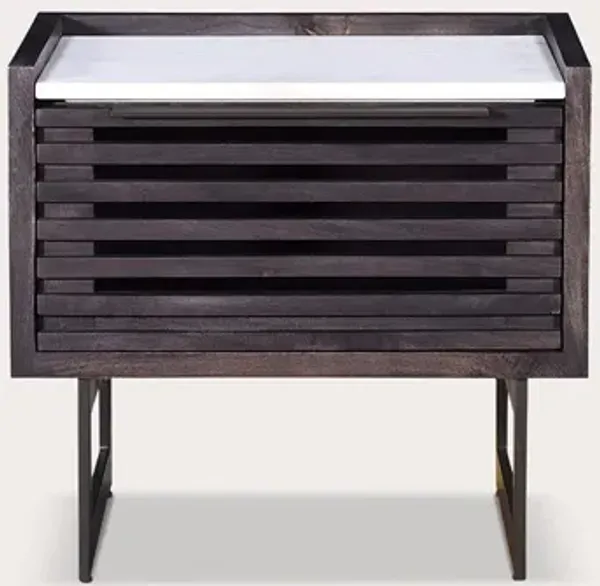 Moe's Furniture Paloma White Marble Top 1-Drawer Nightstand