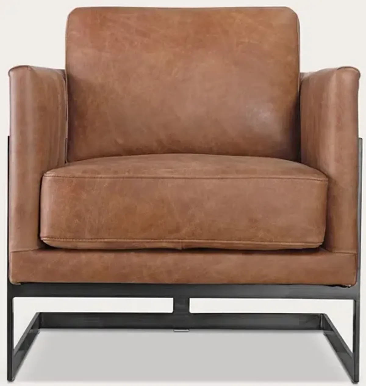 Moe's Furniture Luxley Iron Frame Upholstered Club Chair - Open Road Brown