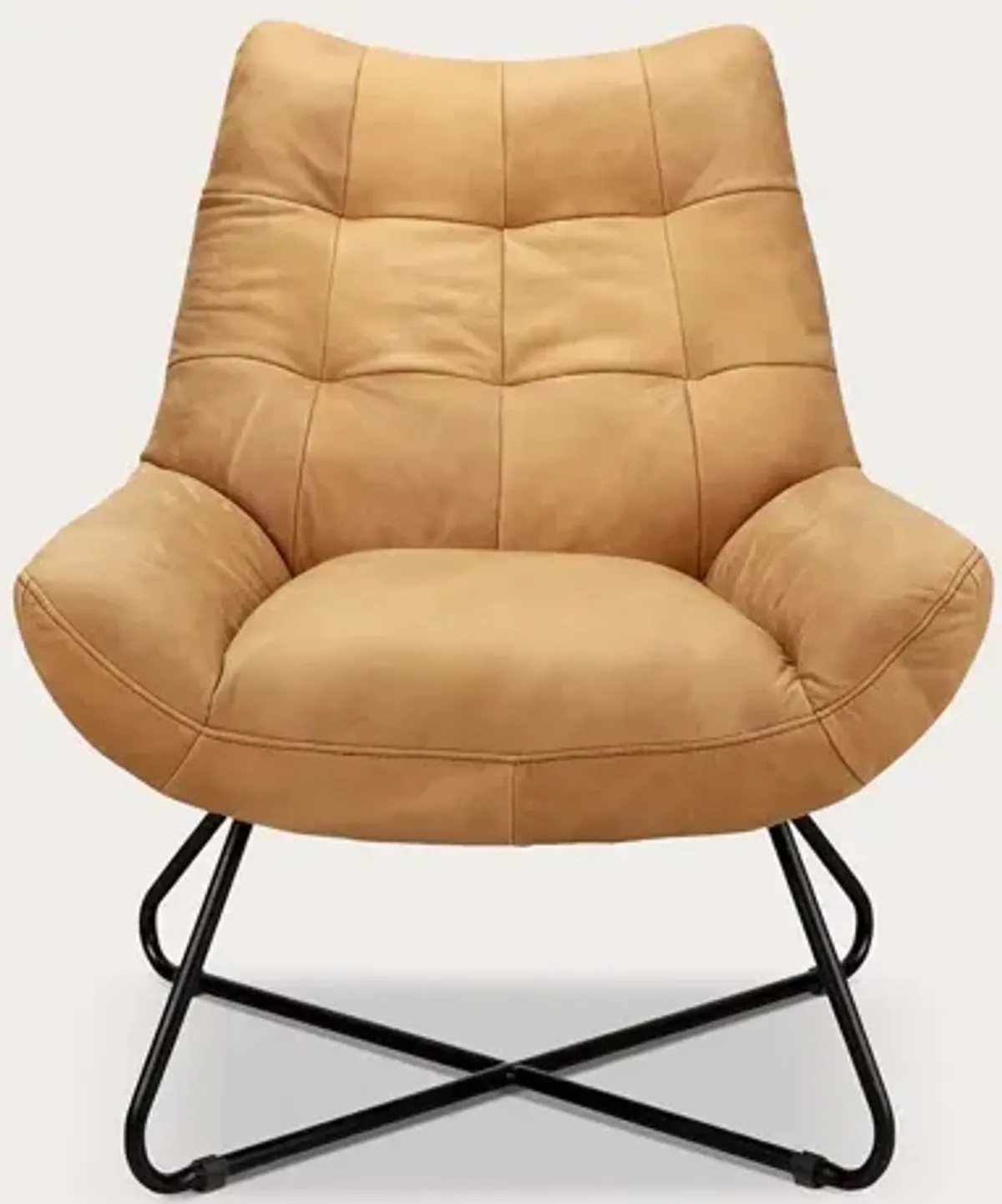 Moe's Furniture Graduate Tufted Top-Grain Leather Lounge Chair - Brown