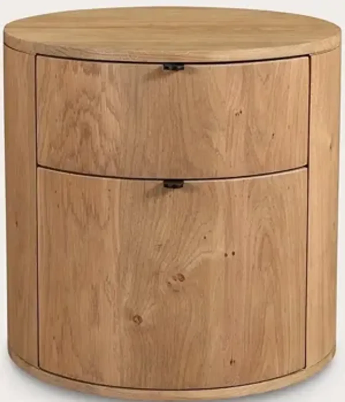 Moe's Furniture Theo Solid Oak Wood Round 2-Drawer Nightstand