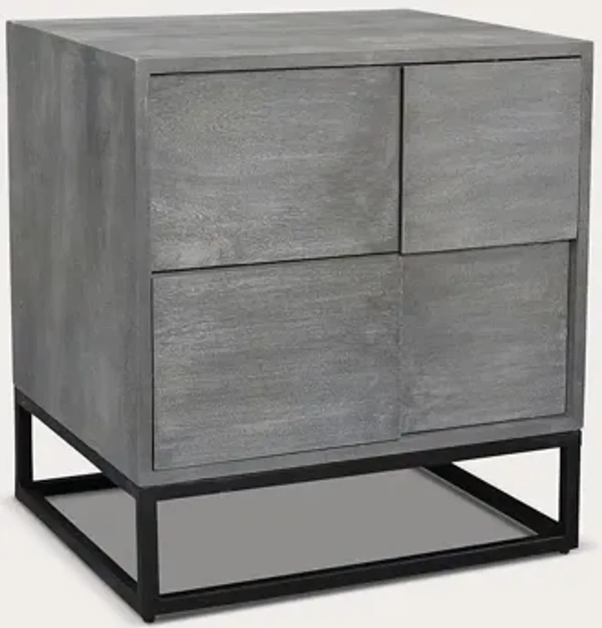 Moe's Furniture Felix Grey Acacia Wood 2-Drawer Nightstand