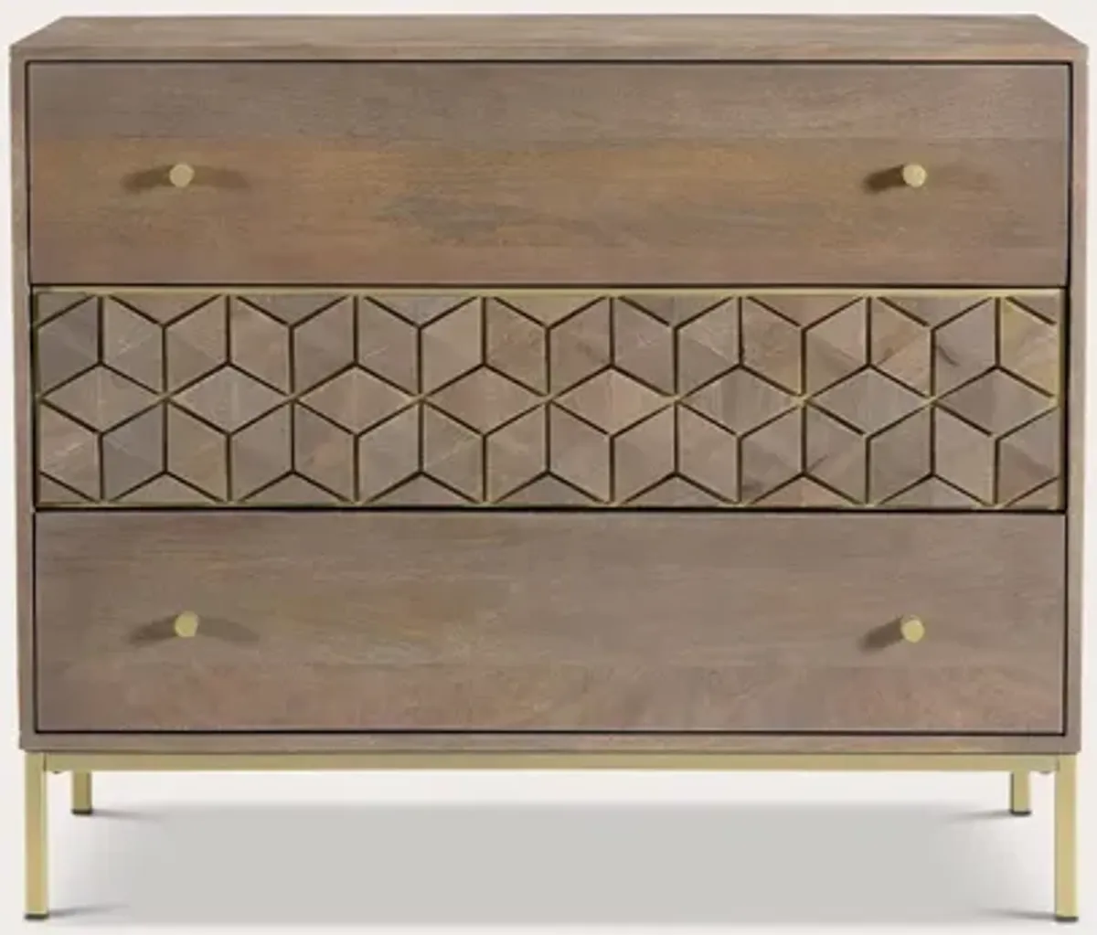 Moe's Furniture Corolla Mango Wood 3-Drawer Chest