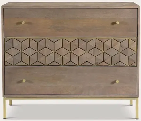 Moe's Furniture Corolla Mango Wood 3-Drawer Chest