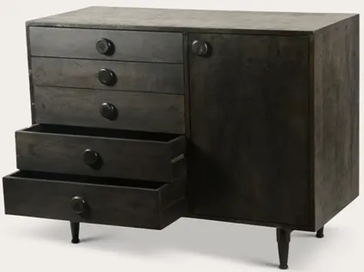 Moe's Furniture Phoenix Charcoal Mango Wood Multi-Drawer Dresser