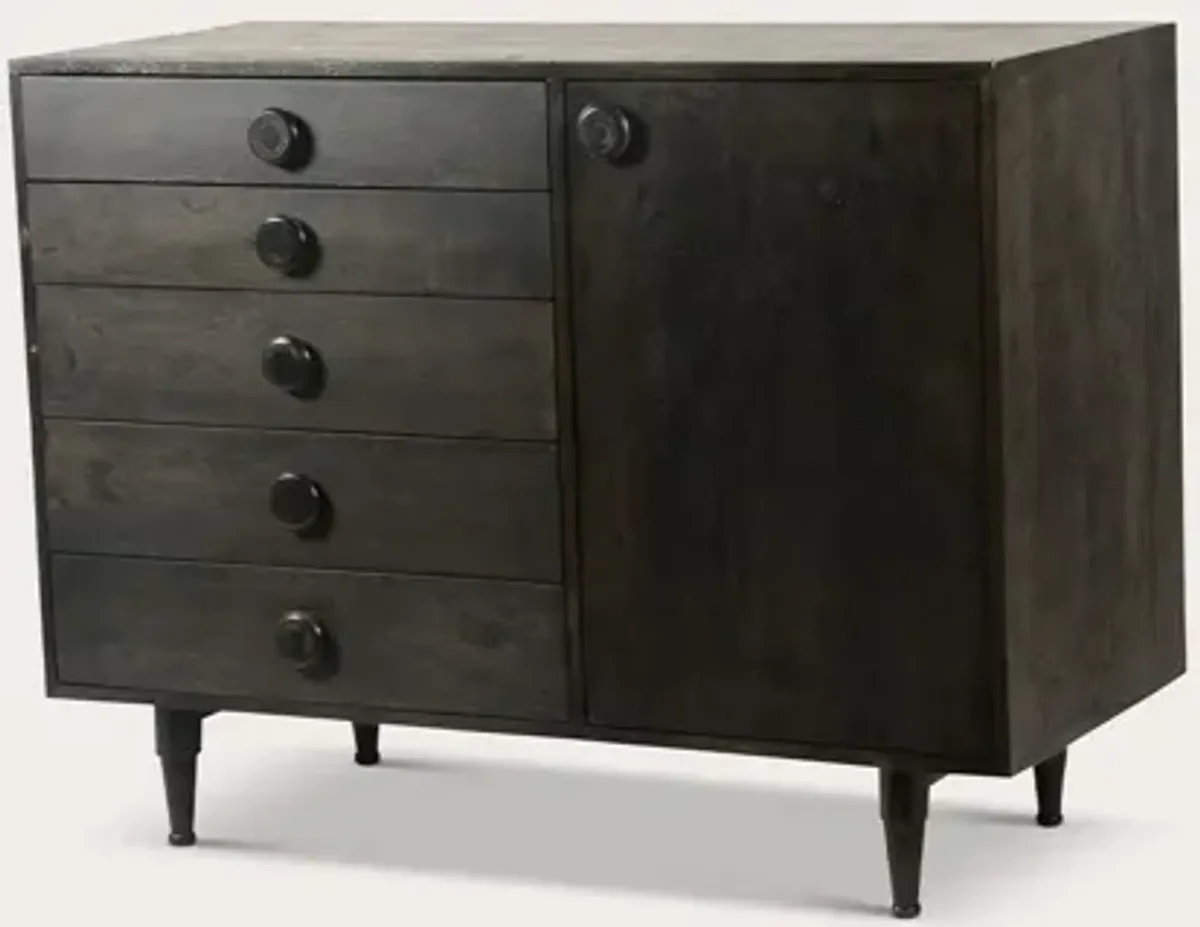 Moe's Furniture Phoenix Charcoal Mango Wood Multi-Drawer Dresser