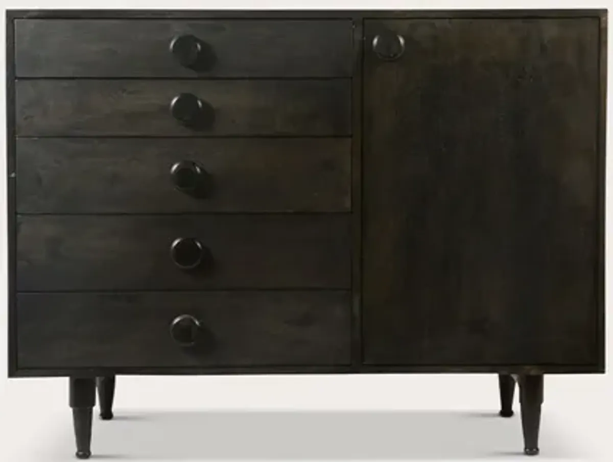 Moe's Furniture Phoenix Charcoal Mango Wood Multi-Drawer Dresser