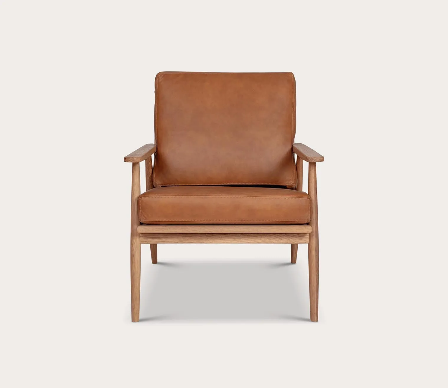 Moe's Furniture Harper Tan Top-Grain Leather Lounge Chair