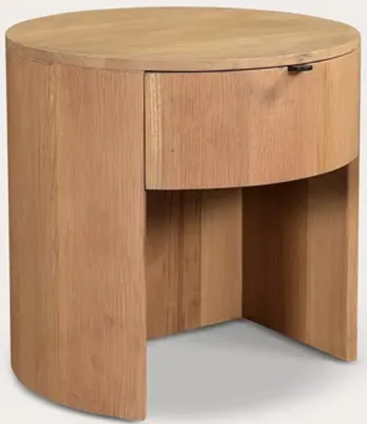 Moe's Furniture Theo Solid Oak Wood Round 1-Drawer Nightstand