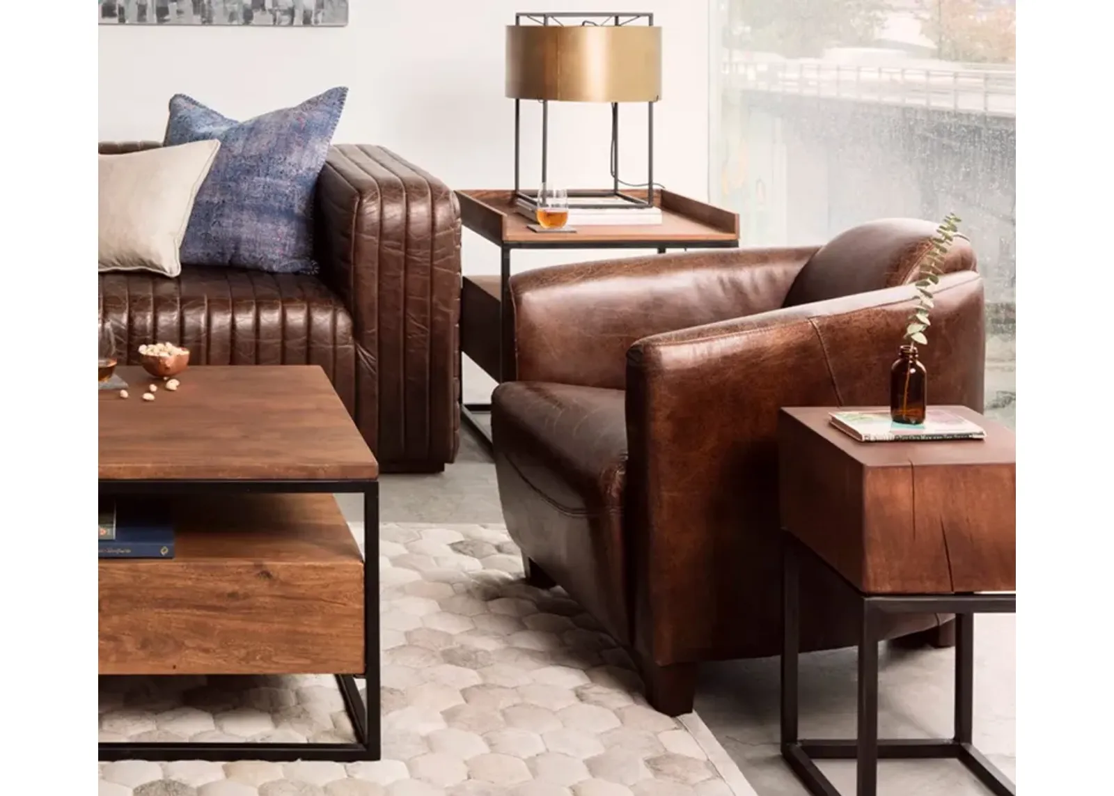 Moe's Furniture Salzburg Brown Top-Grain Leather Club Chair