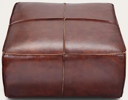 Moe's Furniture Stamford Brown Top-Grain Leather Ottoman